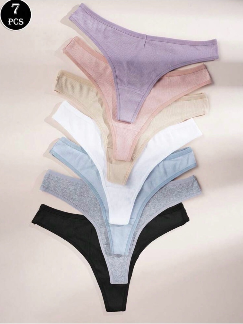 NWT 7 Pack Women's Thong Underwear Panties Size Large